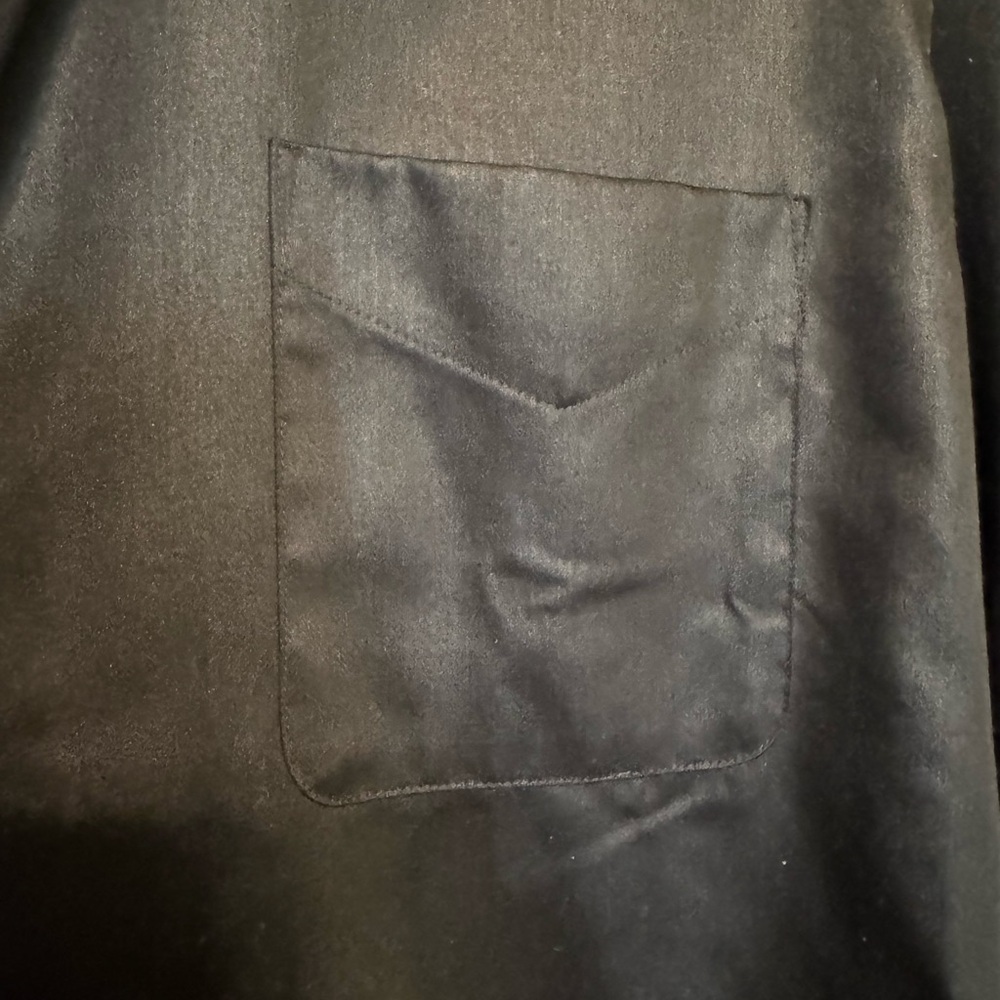 George Black Satin Long-Sleeve Dress Shirt - Picture 3 of 4